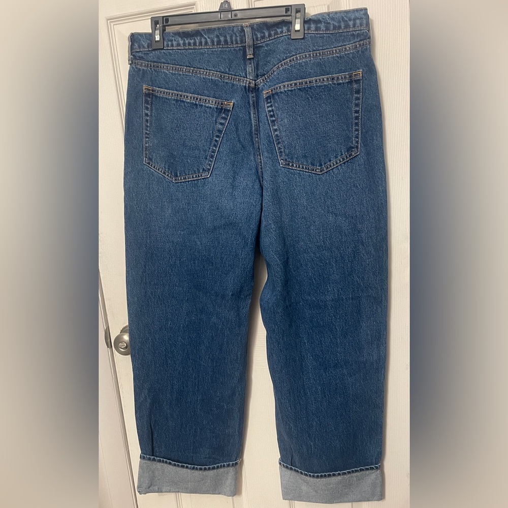Universal Thread Mid Rise 90s Baggy Jeans Size 14 Cuffed Hem Dark Wash NWT - Picture 10 of 11